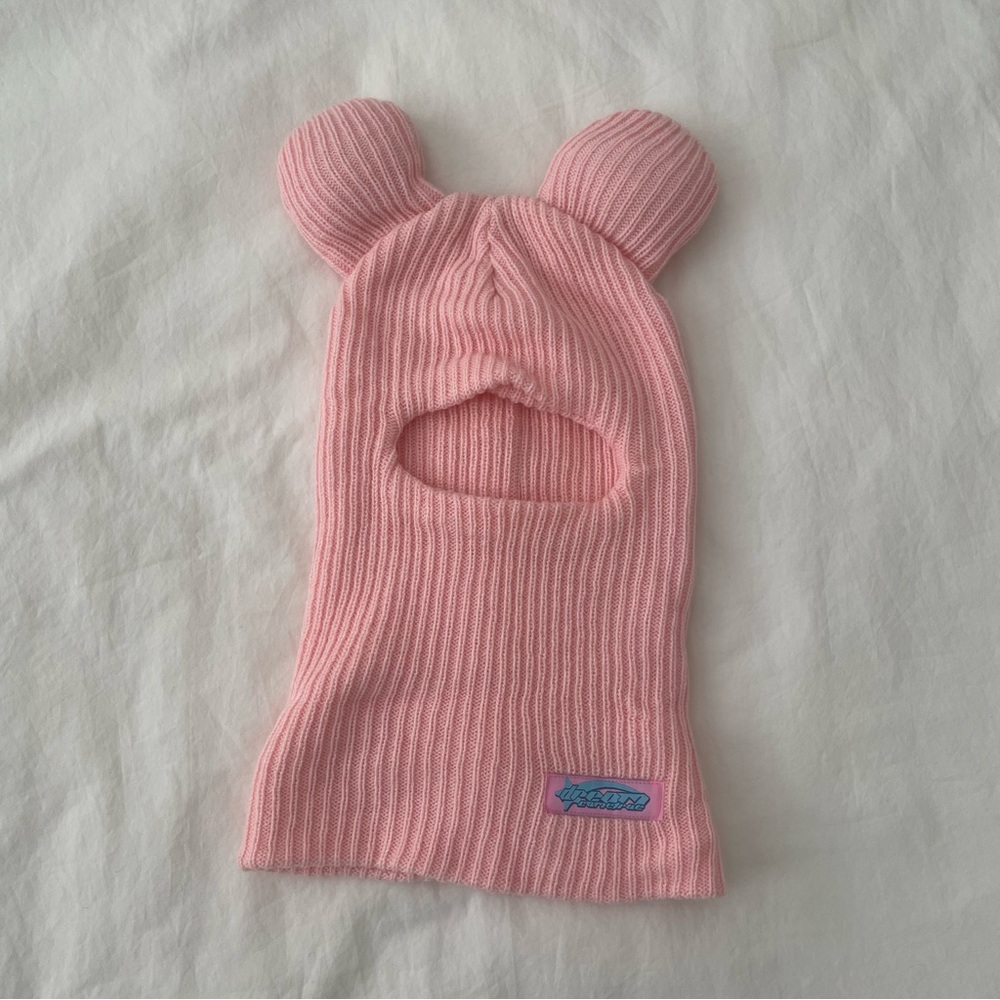 Dreamcometrue Pink Bear Knit Hood